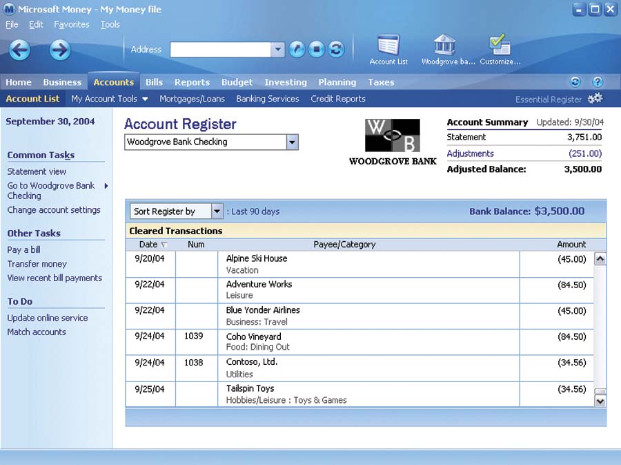 Money 2005 Essential Register