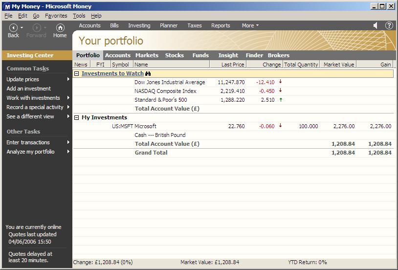 Microsoft Money 2000 Portfolio
