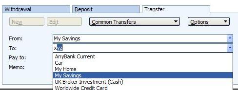using abbreviations in Microsoft (MS) Money -
account abbreviation