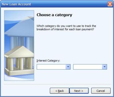 Choose the category for the received interest. Note that expense categories are listed first - you'll want an income category