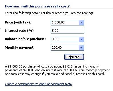 how much will this purchase cost tool in Microsoft Money