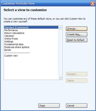 Choosing to create a new portfolio view