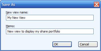 Saving the portfolio view