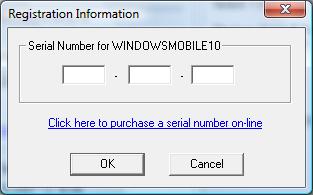 Entering registration information for Ultrasoft Money Mobile